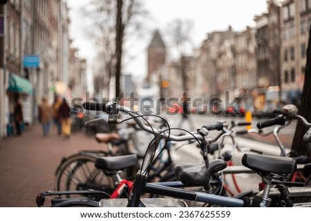 bicycle parking on the streets of amsterdam