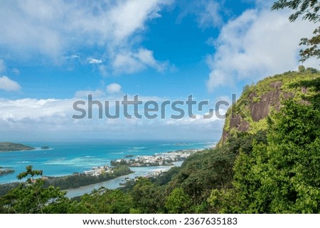 Seychelles - La misere viewpoint - view over eden island and cerf island Royalty-Free Stock Photo #2367635183