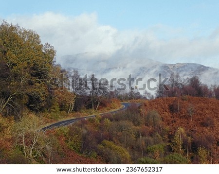 Trossachs, Scotland in an Autumn day