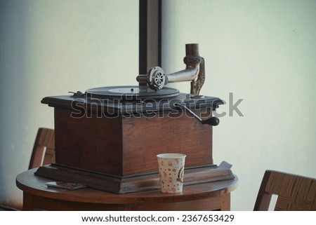 Gramophone placed on the table