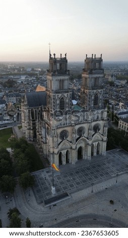 Drone photo Holy Cross Cathedral, Cathédrale Sainte-Croix d'Orléans France europe