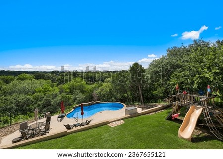 a home pool with trees