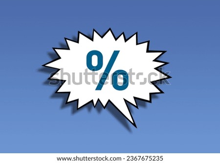 Percent sign symbol on colored background.