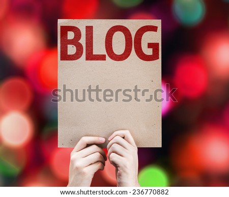 Blog card with colorful background with defocused lights