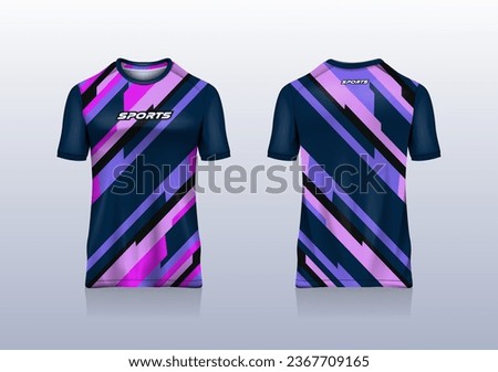 Sport jersey template mockup stripe line abstract design for football soccer, racing, running pink blue color	
