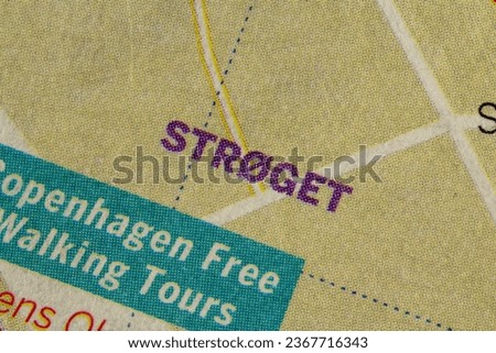 Stroget, Copenhagen, Denmark city centre map of district atlas name of landmark