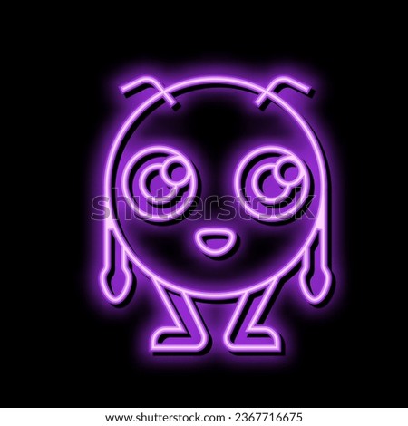 baby monster alien neon light sign vector. baby monster alien sign. isolated symbol illustration