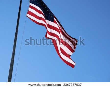 Large American Flag in the Wind
