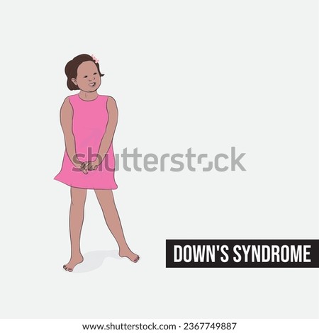 Down syndrome, a genetic disorder caused when abnormal cell division produces extra genetic material from chromosome 21. Royalty-Free Stock Photo #2367749887