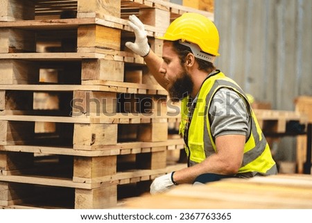 carpenter's shop and wooden plank factory concept, carpenter workshop at wood work industry warehouse, craftsman man person work in construction business job in occupation furniture manufacturing