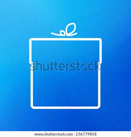Outline gift on blue background vector