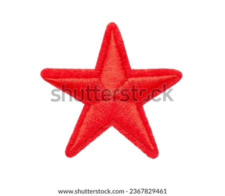 embroidered red star isolated on white background Royalty-Free Stock Photo #2367829461