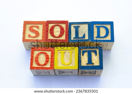 The term sold out isolated on a clear background with copy space
