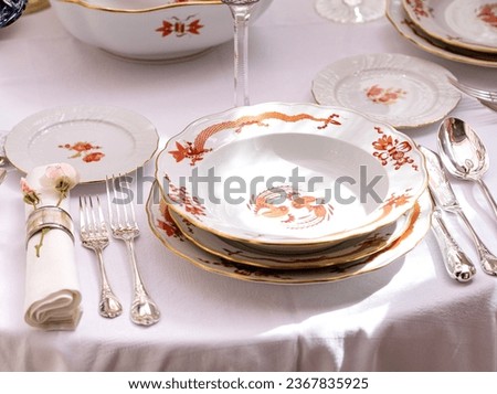 Vintage dining set unique porcelain tableware europe dragons and phoenix