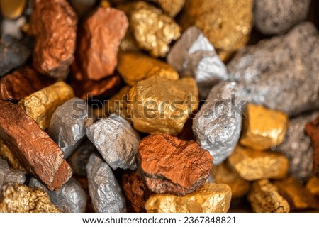 lump of pure gold silver and copper ore Royalty-Free Stock Photo #2367848821