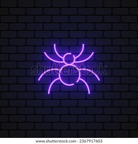 Spider neon icon, great design for any purposes. Vector illustration