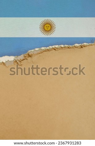 Argentina flag background on torn wallpaper