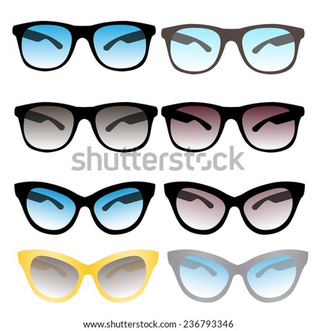 Glasses icons set. Vector format
