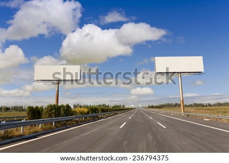 blank billboard on the highway 