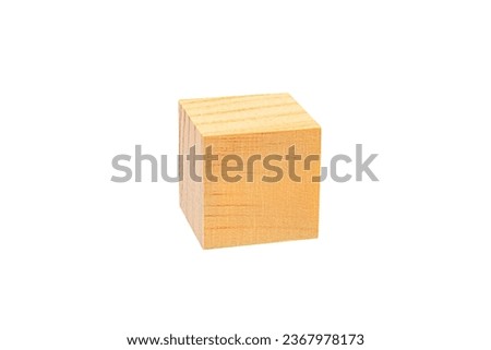 Wooden geometric shapes cube for conceptual design. Education game. isolated on white background.