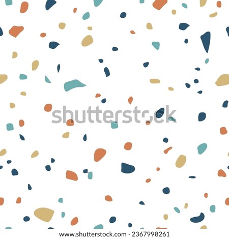 Scandinavian seamless pattern. Random drawn dots seamless pattern. Pink and blue spots in a chaotic vector pattern. Spots on a white background for fabric, textile, wrapping, print, design.