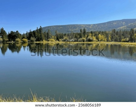 Panoramic view of the lake at Moose Pond near Highway 44, Utah. USA.