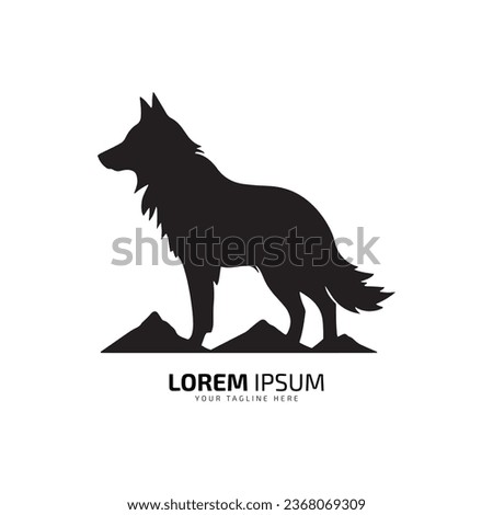 minimal and abstract wolf logo coyote icon dog silhouette jackal vector design