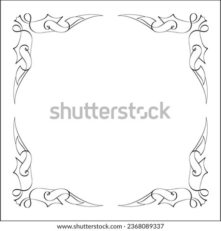 Elegant vintage ornamental frame with, decorative border, corners for greeting cards, banners, business cards, invitations, menus. Isolated vector illustration.