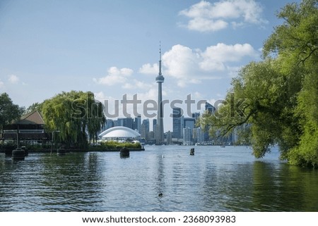 Beautiful view of Rogers Centre and CN Tower in Toronto, Canada Royalty-Free Stock Photo #2368093983
