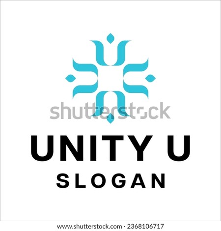 Unity Abstract Vector Sign, Symbol or Logo Template. Hand Shake Incorporated in Letter U Concept. Isolated.
