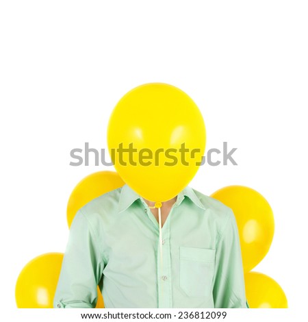 young man with the balloon instead of the face