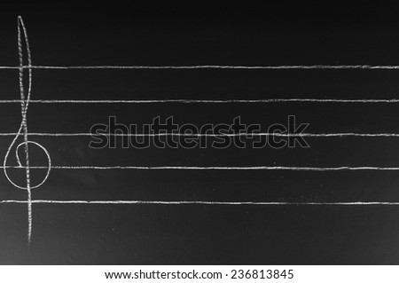Musical notes on a blackboard Royalty-Free Stock Photo #236813845