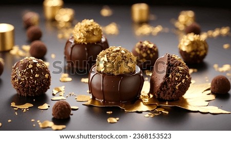 Indulge in the ultimate temptation with this exquisite chocolate truffle. Crafted with the finest cocoa, this delectable confection is a masterpiece of flavor and texture. Its velvety, ganache center  Royalty-Free Stock Photo #2368153523