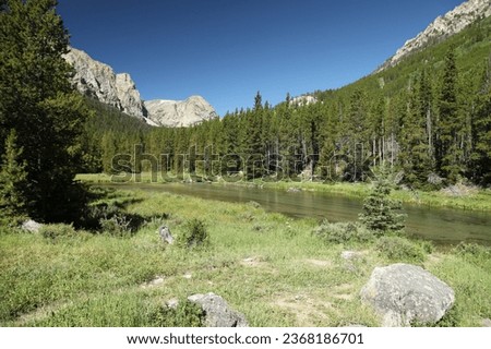 Lake Fork Creek in Beartooth Mountains, Montana Royalty-Free Stock Photo #2368186701