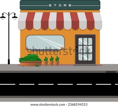 Icon mini convenience store art , flat building design vector 