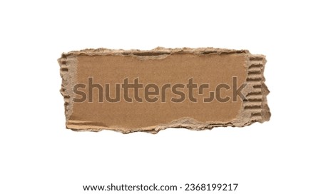 Brown Cardboard paper piece isolated on white background Royalty-Free Stock Photo #2368199217