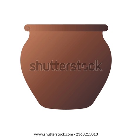Simple flower pot in flat style. All Objects Are Repainted.