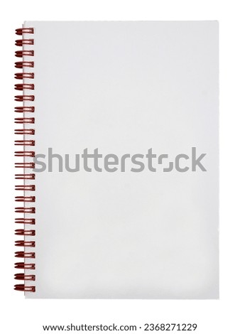 Blank notebook paper with ring spine isolated on white background