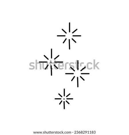 Set of four cute minimalistic sunbursts isolated on white background. Cute doodle hand drawn illustration, fireworks explosion.