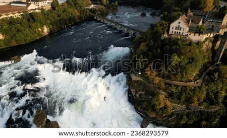 Swiss Wonders; Rhine Falls, Intimate Shots, Aerial View, Scenic Landscape, Top Photography, Tourist Attraction, Ideal Setting, Fusion of Nature and Architecture, Enjoyable Expedition