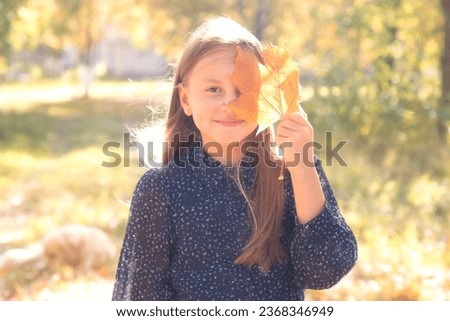 A girl in an autumn park.Autumn mood. Sunny weather in autumn.