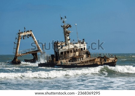 Zeila Shipwreck - Swakopmund, Namibia - Skeleton Coast Royalty-Free Stock Photo #2368369295