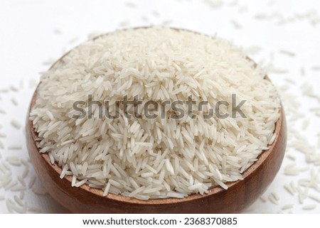 Raw super kernel basmati rice long grain Royalty-Free Stock Photo #2368370885