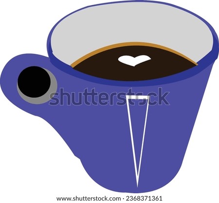 blue mug isolated on white background top view vector mock up