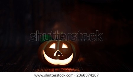 halloween pumpkin on wooden background	