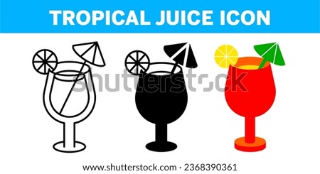 Vector tropical juice icon editable and resizable