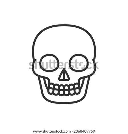 Human skull, linear icon. Line with editable stroke