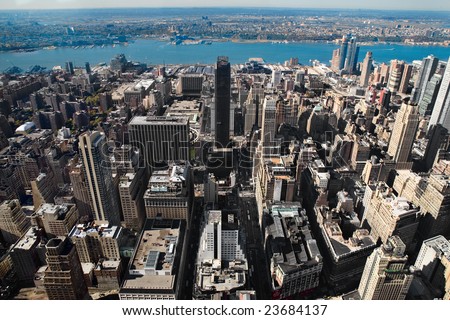 An Aerial view of Manhattan's mid town
