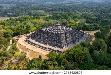 Borobudur Temple at Yogyakarta Java Indonesia. Borobudur Temple is one of the most visited temple in Indonesia. Royalty-Free Stock Photo #2368420823