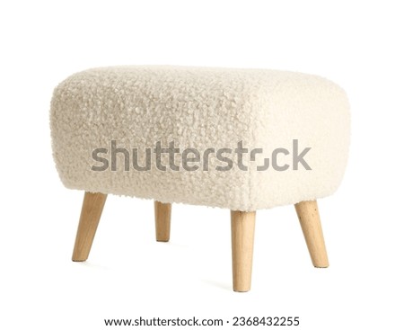 Soft pouf chair on white background Royalty-Free Stock Photo #2368432255